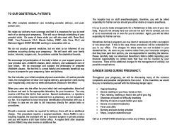 Information for Obstetrical Patients - Annapolis OB-GYN