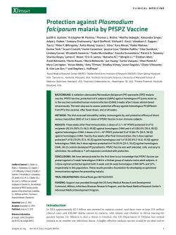 Protection against Plasmodium falciparum malaria by PfSPZ Vaccine