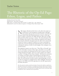 The Rhetoric of the Op-Ed Page: Ethos, Logos, and Pathos