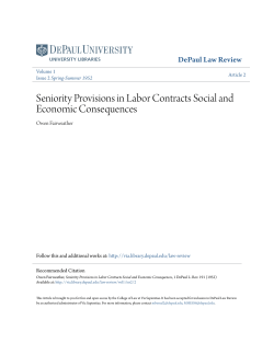 Seniority Provisions in Labor Contracts Social and