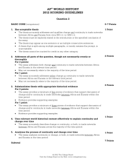 ap&reg; world history 2012 scoring guidelines