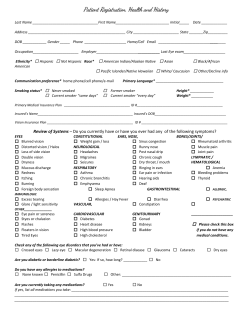 Review of Systems​ &ndash; ​Do you currently have or have you ever had