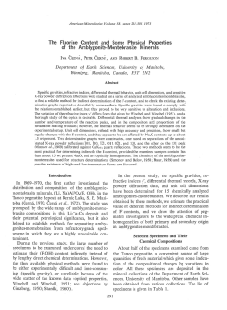 The Fluorine Content and Some Physical Properties of the