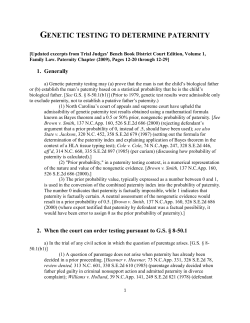 GENETIC TESTING TO DETERMINE PATERNITY