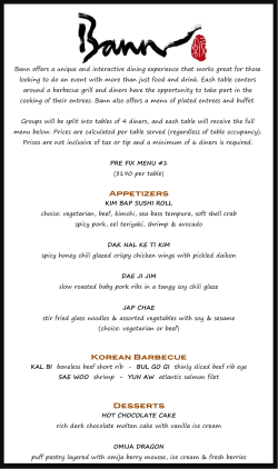 Bann offers a unique and interactive dining