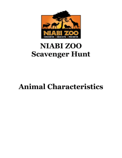 NIABI ZOO Scavenger Hunt Animal Characteristics