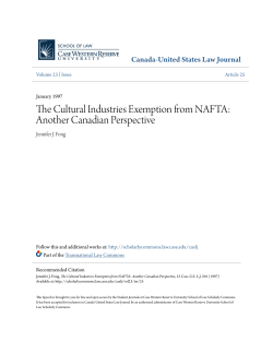 The Cultural Industries Exemption from NAFTA