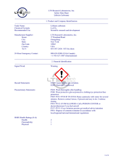 Material Safety Data Sheet - LTS Research Laboratories, Inc.