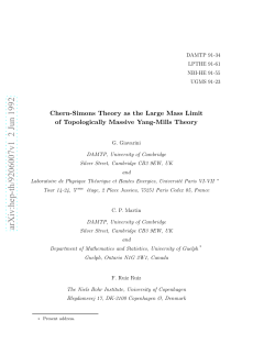 Chern-Simons Theory as the Large Mass Limit of Topologically