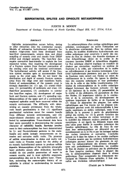 serpentinites, spilites and ophiotite metamorphism judith b