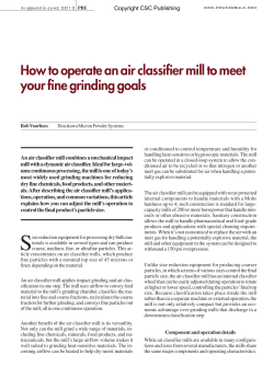How to operate an air classifier mill to meet your fine grinding goals
