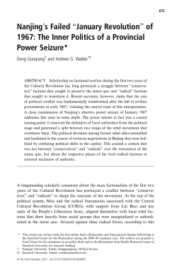 Dong-Walder CQ 2010 - Stanford Sociology