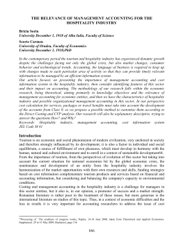 THE RELEVANCE OF MANAGEMENT ACCOUNTING FOR THE