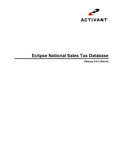 Eclipse National Sales Tax Database