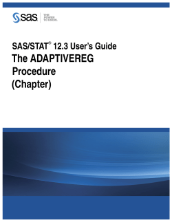 The ADAPTIVEREG Procedure
