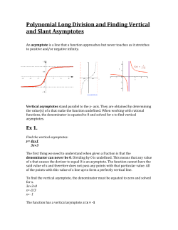 Polynomial Long Division and Finding Vertical and Slant Asymptotes