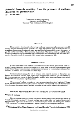 Potential hazards resulting from the presence of methane dissolved