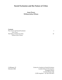 Social Exclusion and the Future of Cities