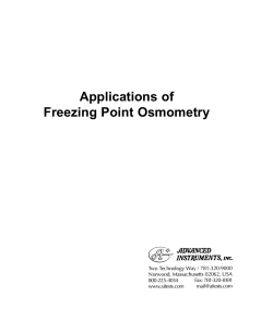 Applications of Freezing Point Osmometry