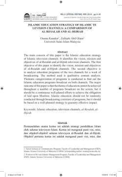 ISLAMIC EDUCATION STRATEGY OF ISLAMIC TE LEVISION