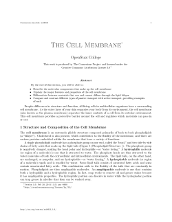 The Cell Membrane