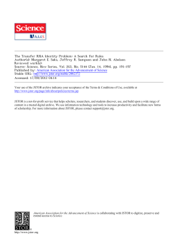 The Transfer RNA Identity Problem: A Search for Rules