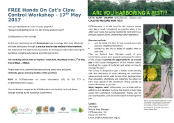 Cat`s Claw Control Workshop 2017