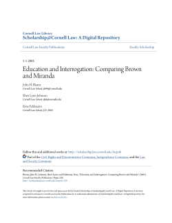 Education and Interrogation: Comparing Brown and Miranda