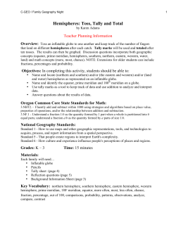 Hemispheres: Toss, Tally and Total