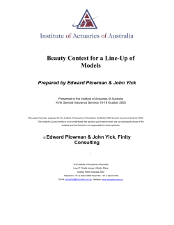 Beauty Contest for a Line-Up of Models