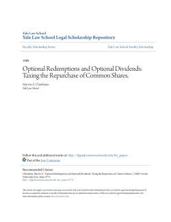 Optional Redemptions and Optional Dividends: Taxing the