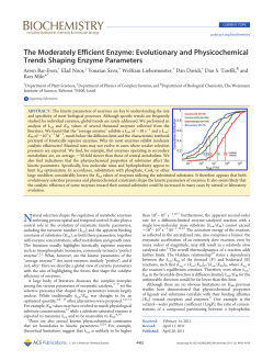 The Moderately Efficient Enzyme: Evolutionary and Physicochemical