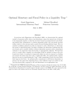 Optimal Monetary and Fiscal Policy in a Liquidity Trap