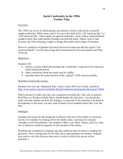 Social Conformity in the 1950s Teacher Page