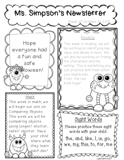 Ms. Simpson`s Newsletter