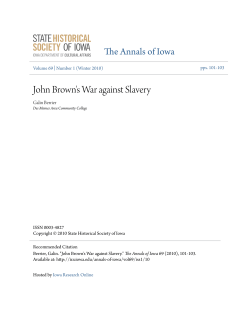 John Brown`s War against Slavery