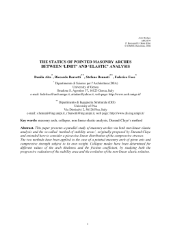 The Statics of Pointed Masonry Arches between