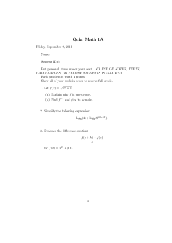 Quiz, Math 1A - Math Berkeley