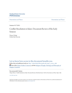 Conflict Resolution in Islam: Document Review of the