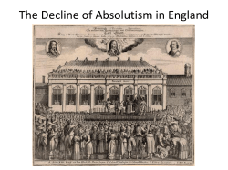The Decline of Absolutism in England