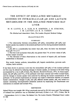 The Effect of Simulated Metabolic Acidosis on Intracellular pH and