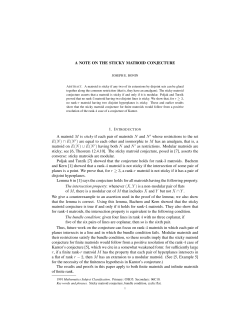 A note on the sticky matroid conjecture - GW Blogs