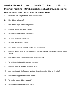 12hw-Important Populists-Mary Elizabeth Lease and