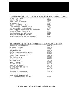 APPETIZERS (PRICED PER GUEST)minimum order 25