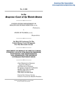Brief for Citizens` Council for Health Freedom, Supporting the