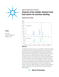 Analysis of fat-soluble vitamins from food matrix for nutrition labeling