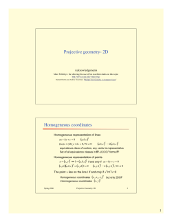 Projective geometry- 2D Homogeneous coordinates