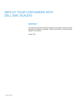 Deploy Your Containers with Dell EMC ScaleIO