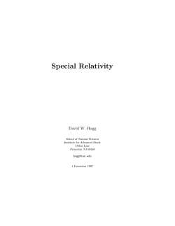 Special Relativity