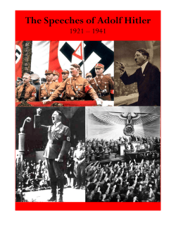 The Speeches of Adolf Hitler